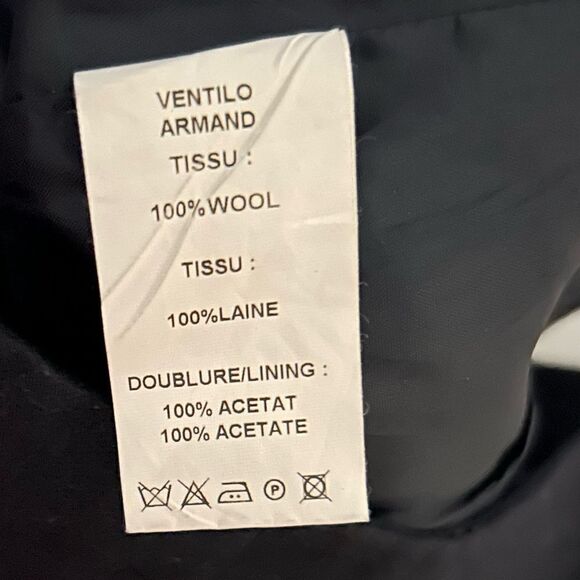 Armand Ventilo Black 100% Wool Lined High Rise Cuffed Pants Size 10 - Picture 11 of 12